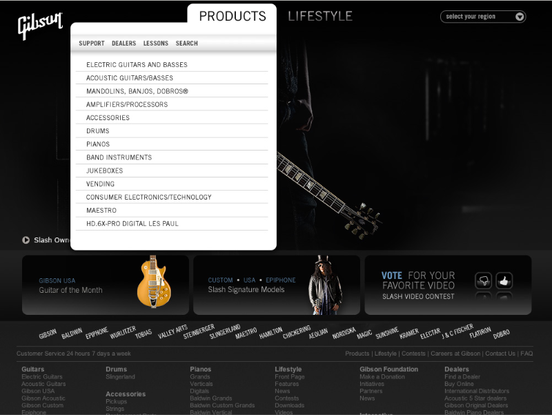 Gibson website 2
