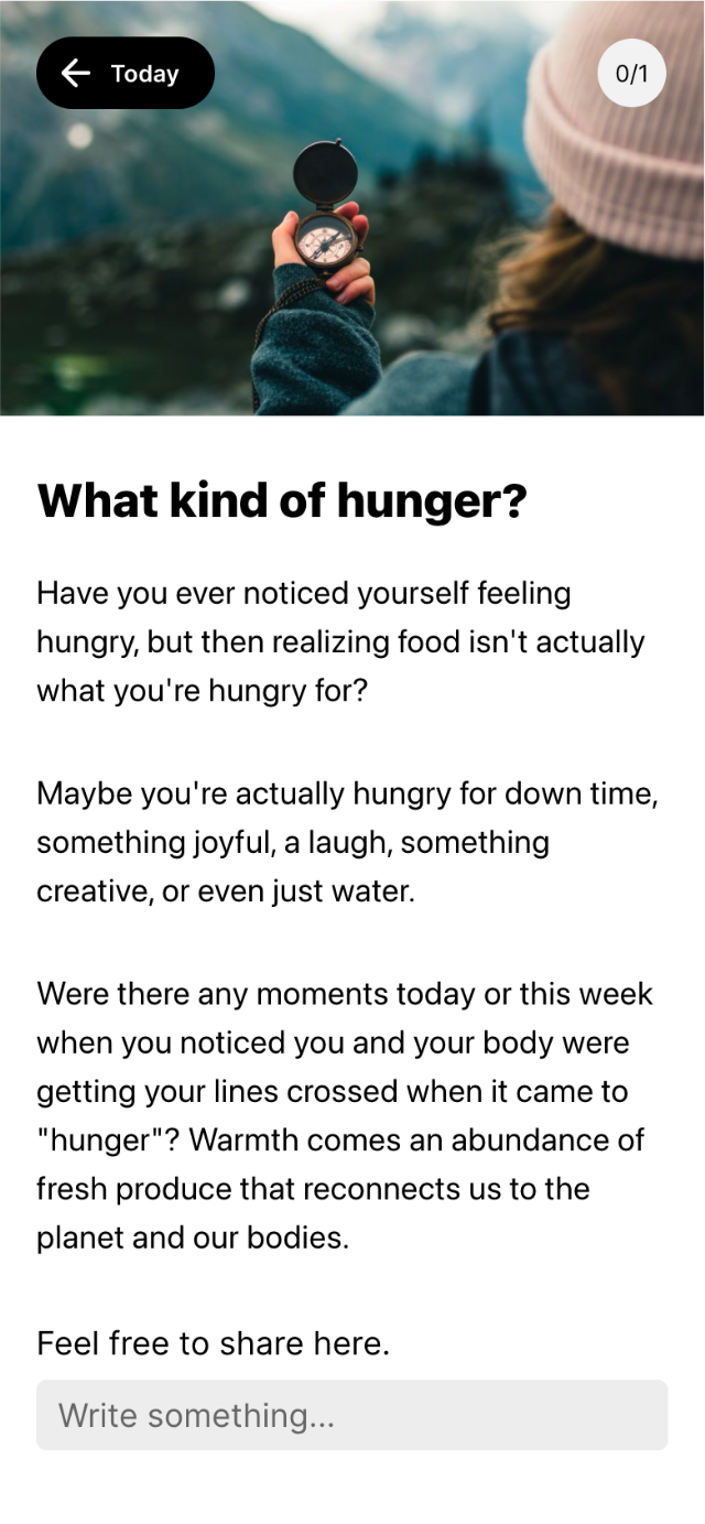 Nudge hunger card