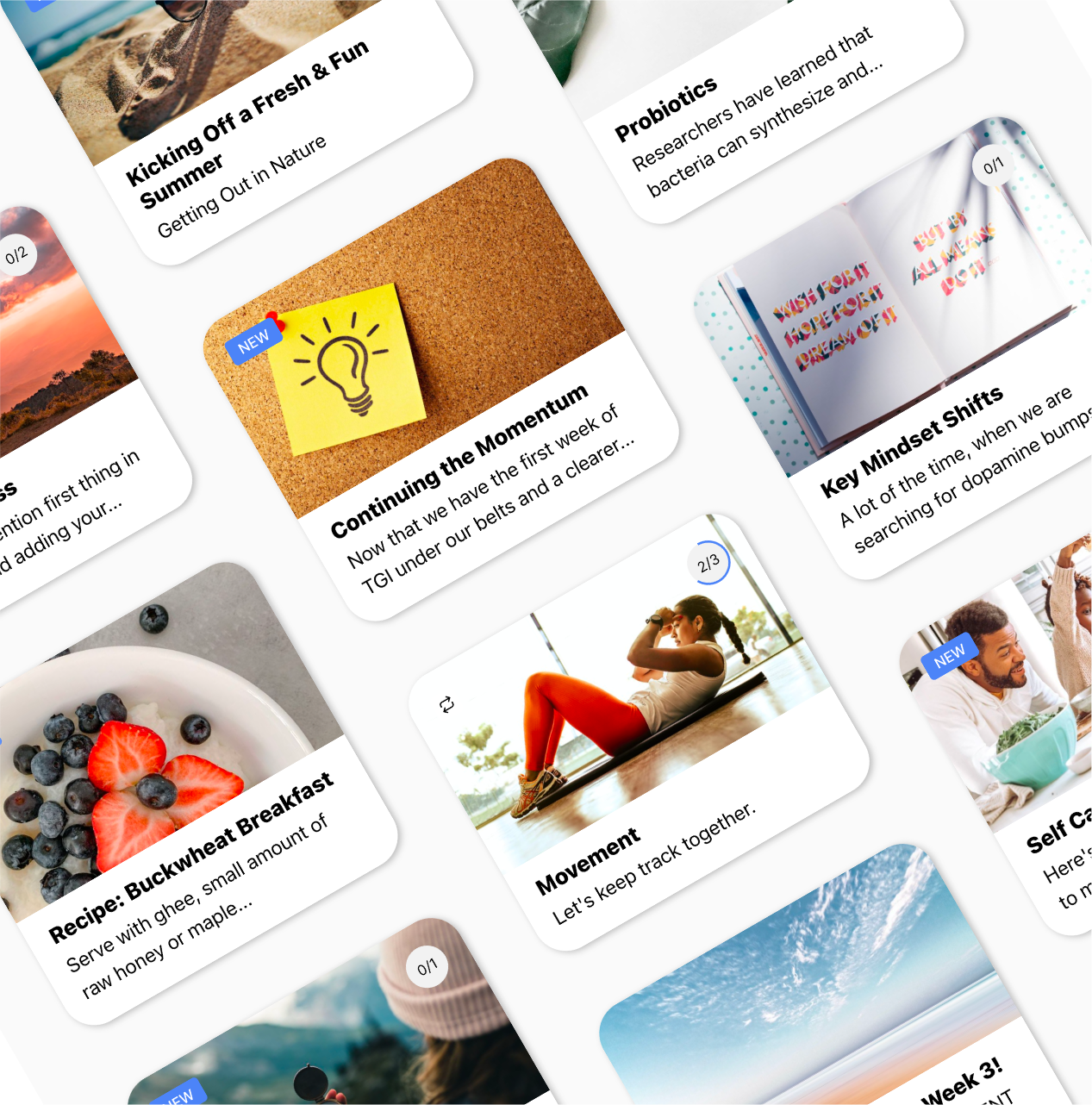 Nudge cards feature